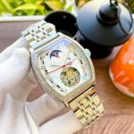 Replica Patek Philippe Complications White Dial Diamond Bezel Steel Strap Watch